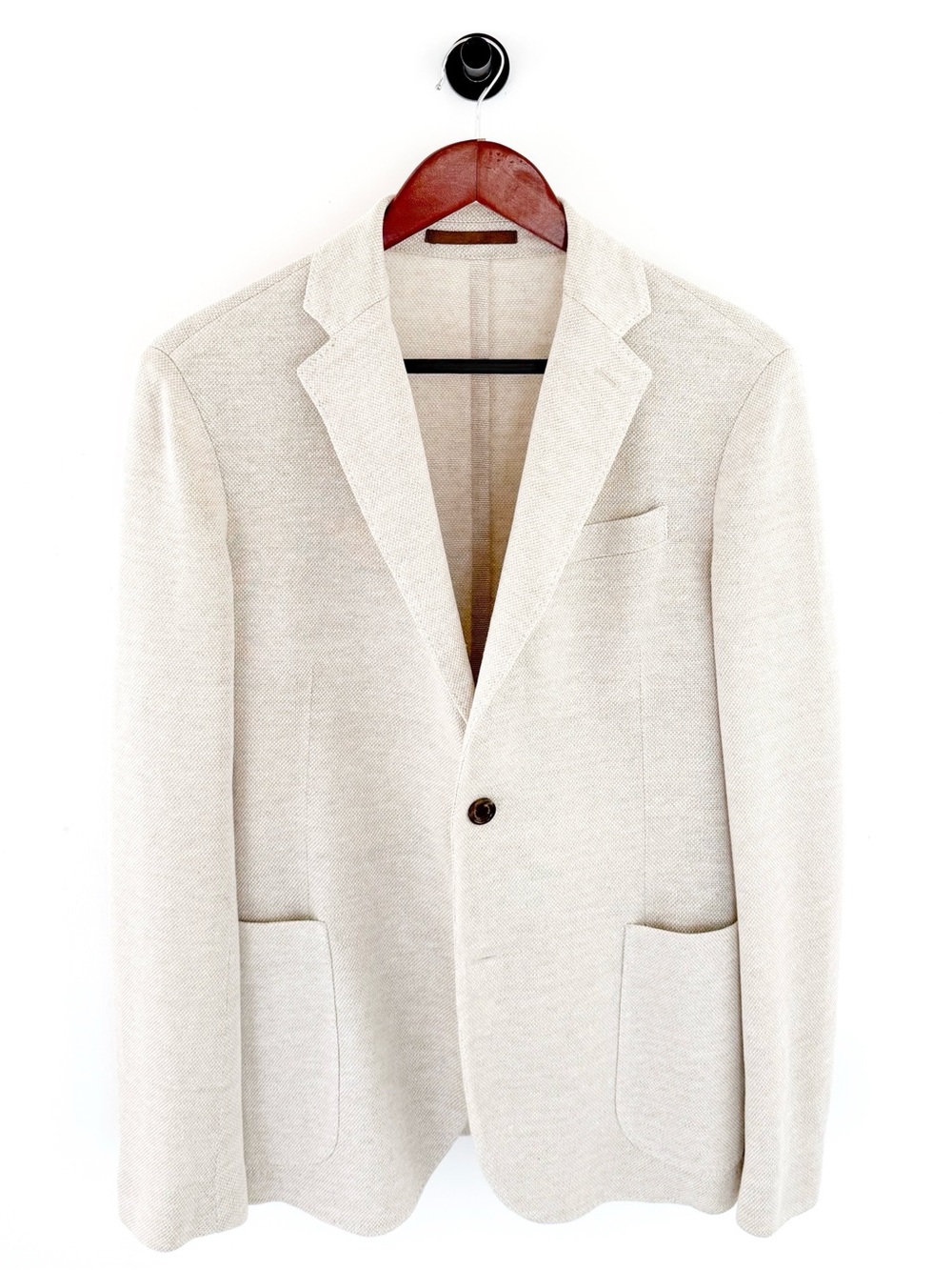 NEW Eleventy Textured Linen Blazer Men's Cream Sport Coat Unstructured 38R